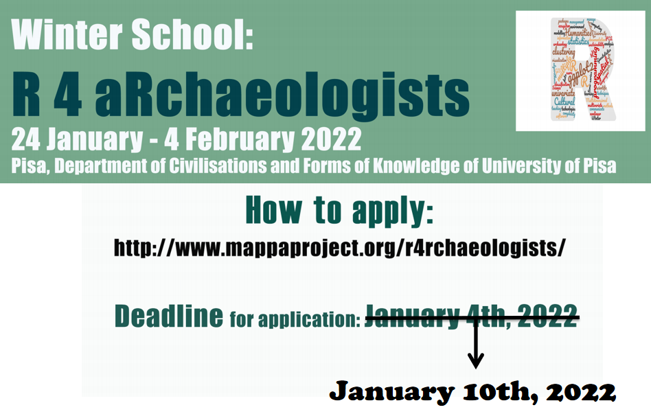 “R for Archaeologists” – new deadline